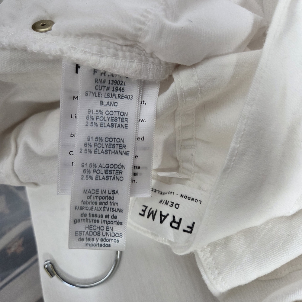 Frame Denim Off-White Jeans with Metallic Button - Picture 7 of 7